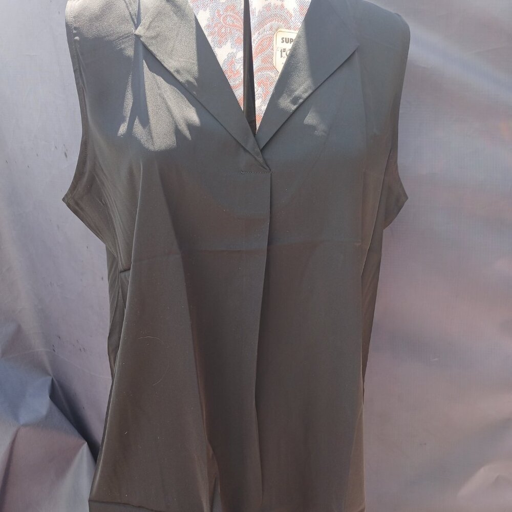 Black Sleeveless Tank Pullover Blouse Top Shirt Dressy Casual